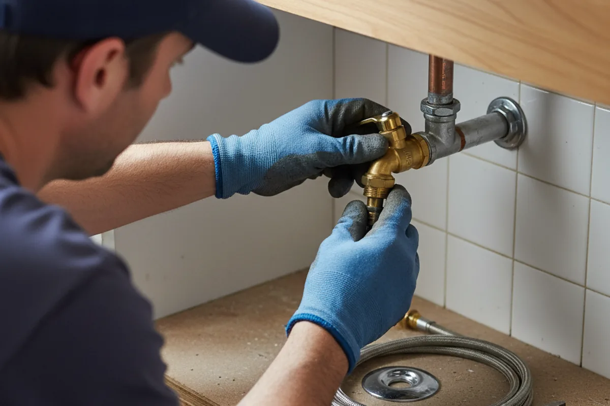 Shutoff valve and fitting work during Emergency Plumbing in Corsica